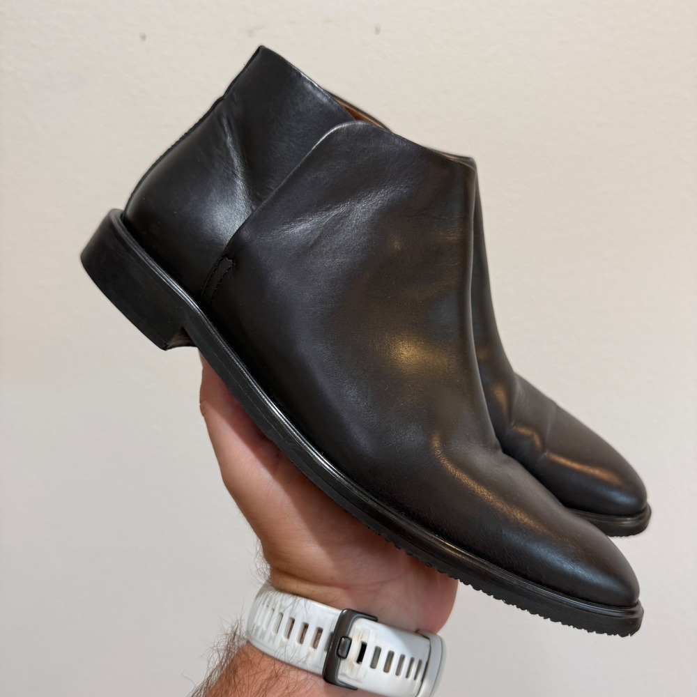 Everlane Italian Leather Ankle Boots Black Pointed Toe Split Shaft Size 7
